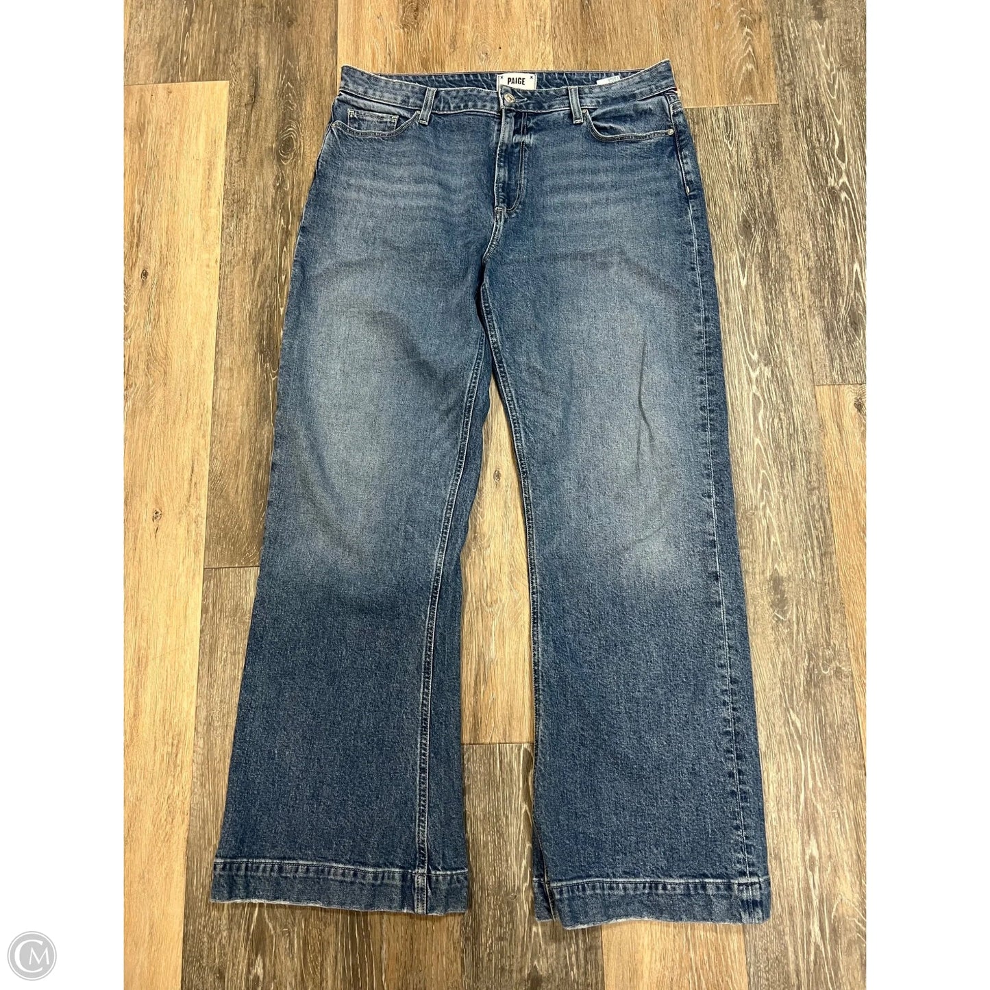 -Jeans Wide Leg By Paige In Blue Denim, Size: 14/32