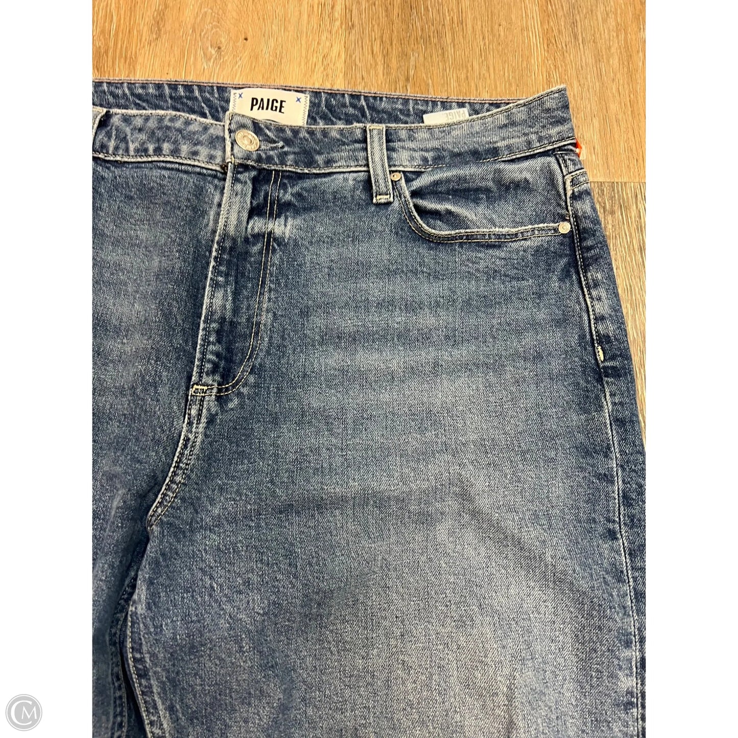 -Jeans Wide Leg By Paige In Blue Denim, Size: 14/32