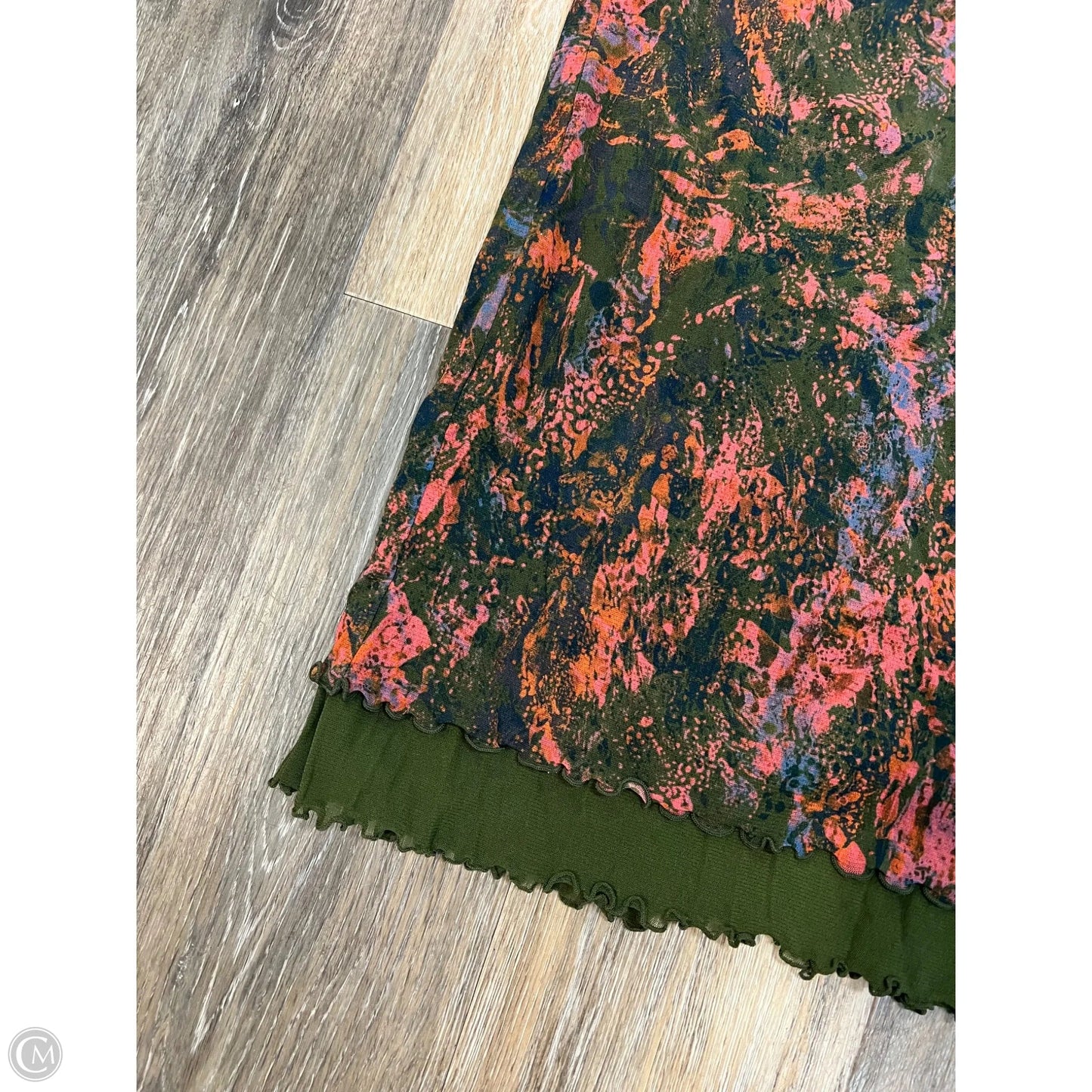 Skirt Midi By Banana Republic In Green & Pink, Size: Xxl