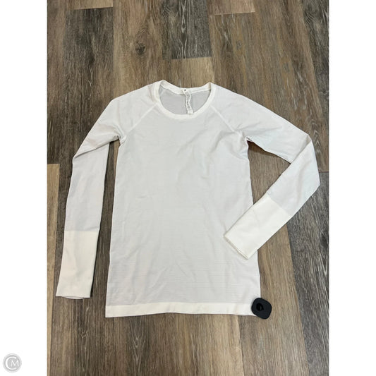 Athletic Top Long Sleeve Crewneck By Lululemon In White, Size: 6