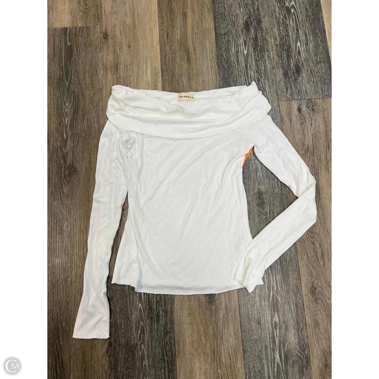 Top Long Sleeve By Adanola In White, Size: S
