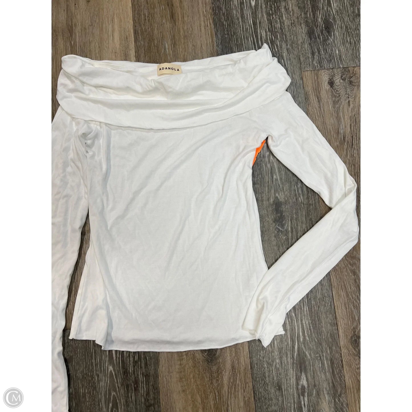 Top Long Sleeve By Adanola In White, Size: S