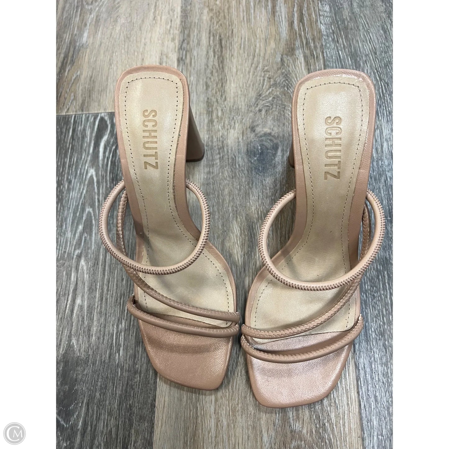 Sandals Heels Block By Schutz In Tan, Size: 7.5