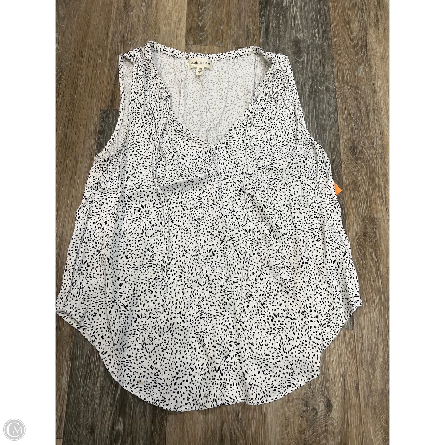 Top Sleeveless By Cloth & Stone In Black & White, Size: M