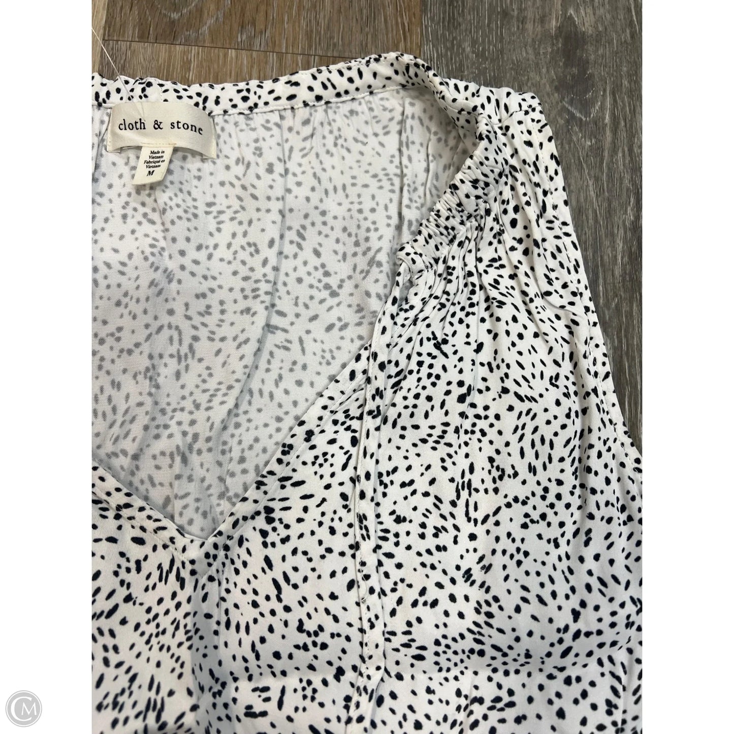 Top Sleeveless By Cloth & Stone In Black & White, Size: M