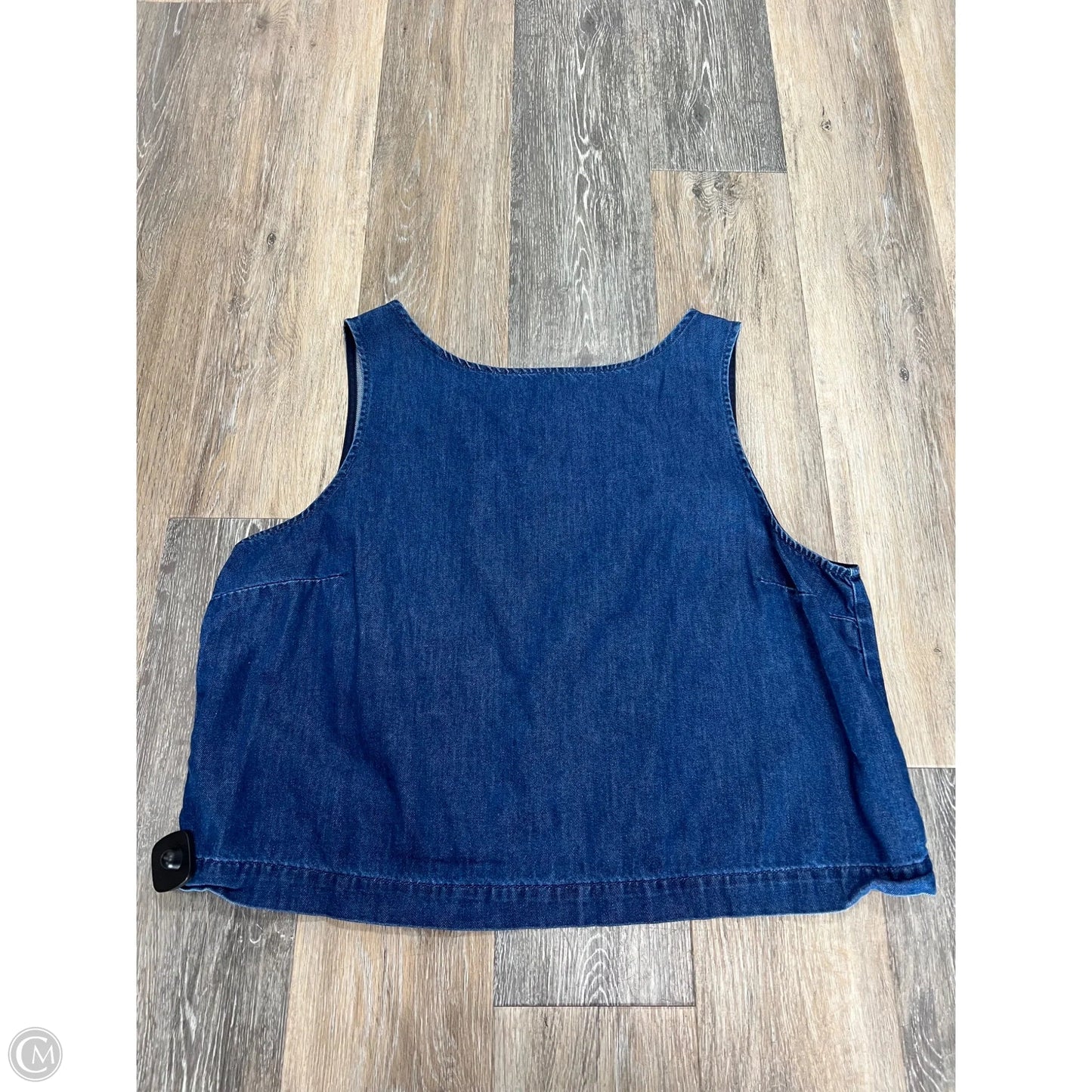 Top Sleeveless By Gap In Blue Denim, Size: Xl