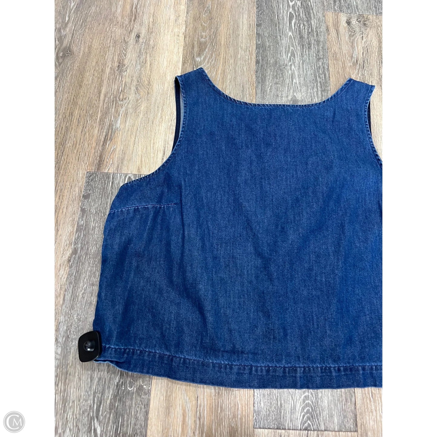 Top Sleeveless By Gap In Blue Denim, Size: Xl