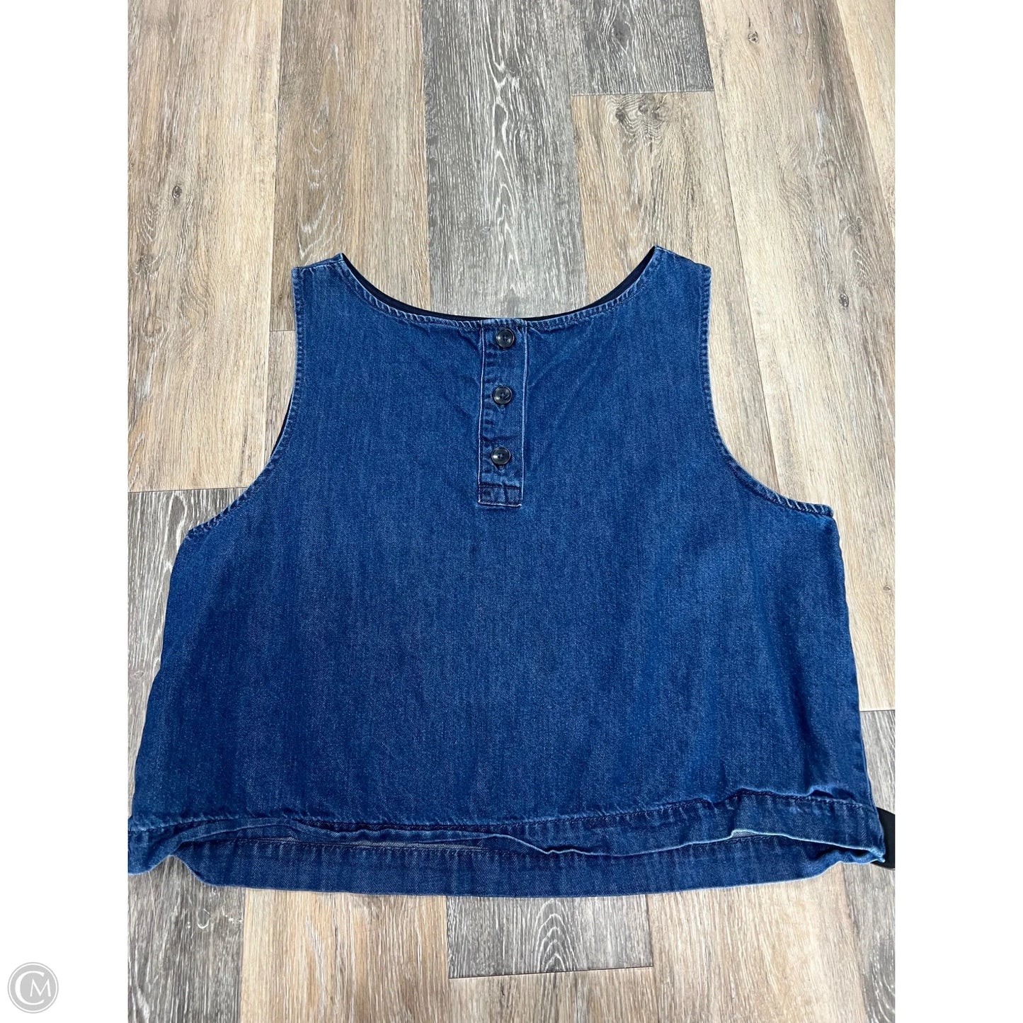 Top Sleeveless By Gap In Blue Denim, Size: Xl