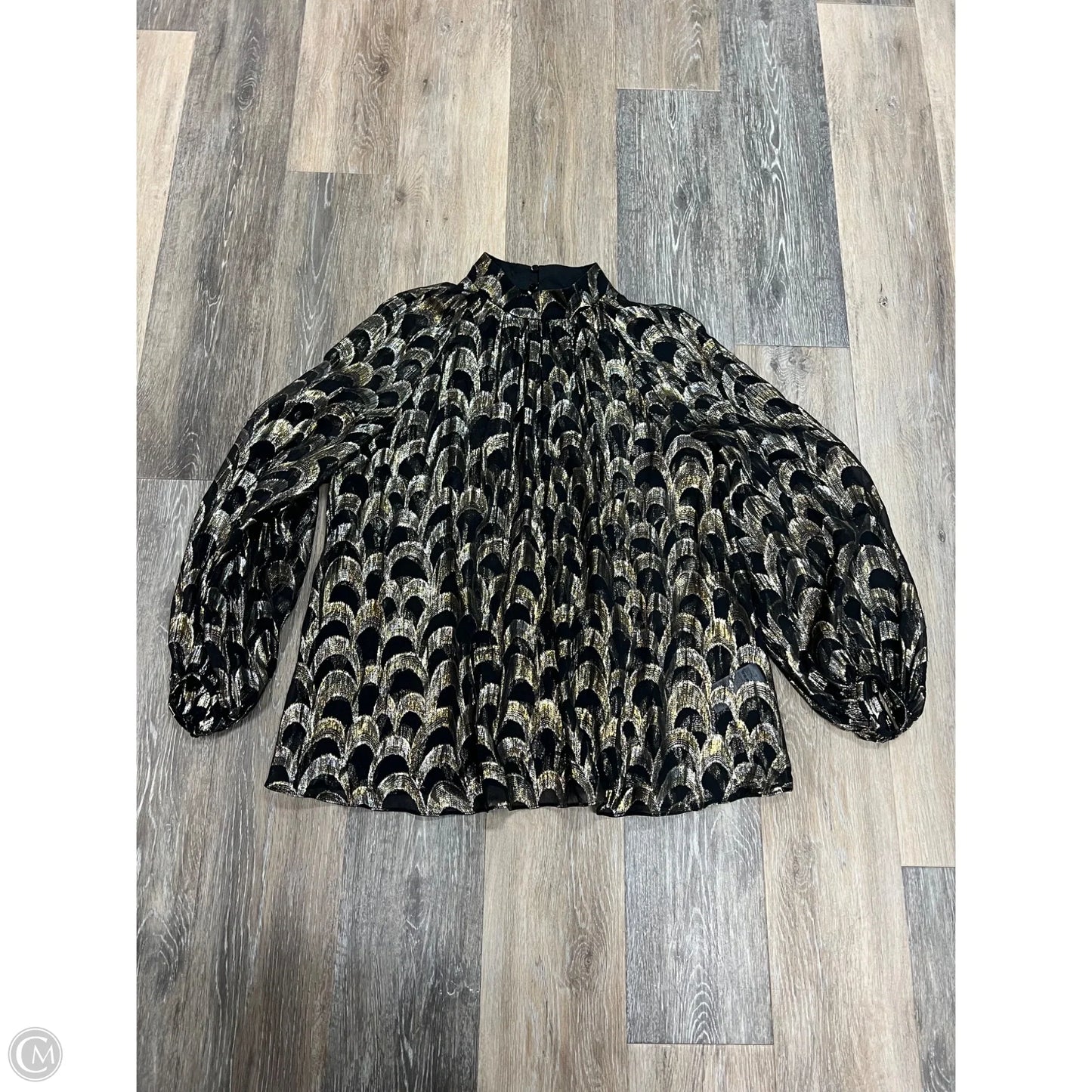 Blouse Long Sleeve By Banana Republic In Gold, Size: L