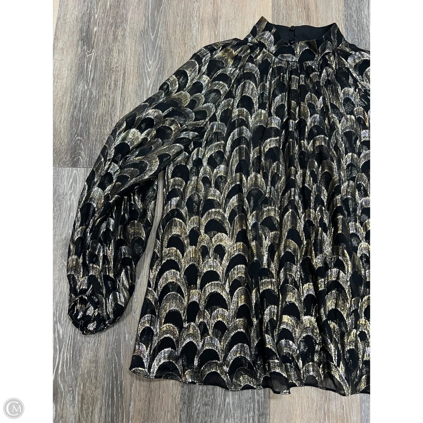 Blouse Long Sleeve By Banana Republic In Gold, Size: L