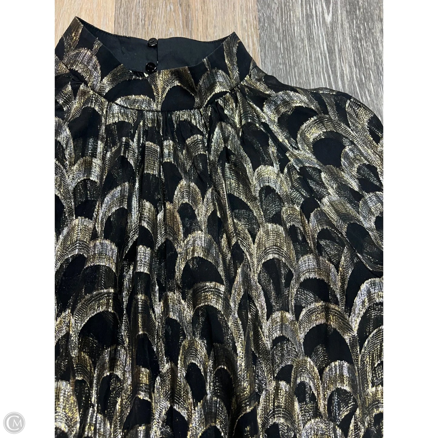 Blouse Long Sleeve By Banana Republic In Gold, Size: L