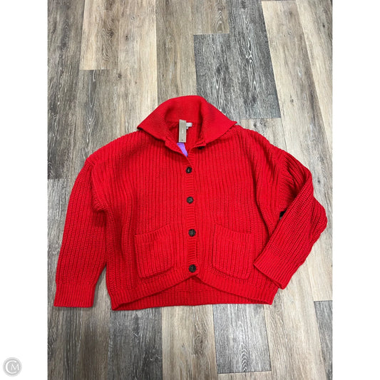 Sweater Cardigan By J. Crew In Red, Size: Xl