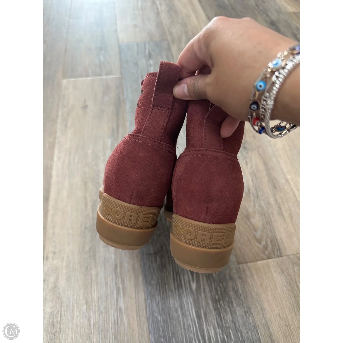 Boots Ankle Heels By Sorel In Maroon, Size: 9