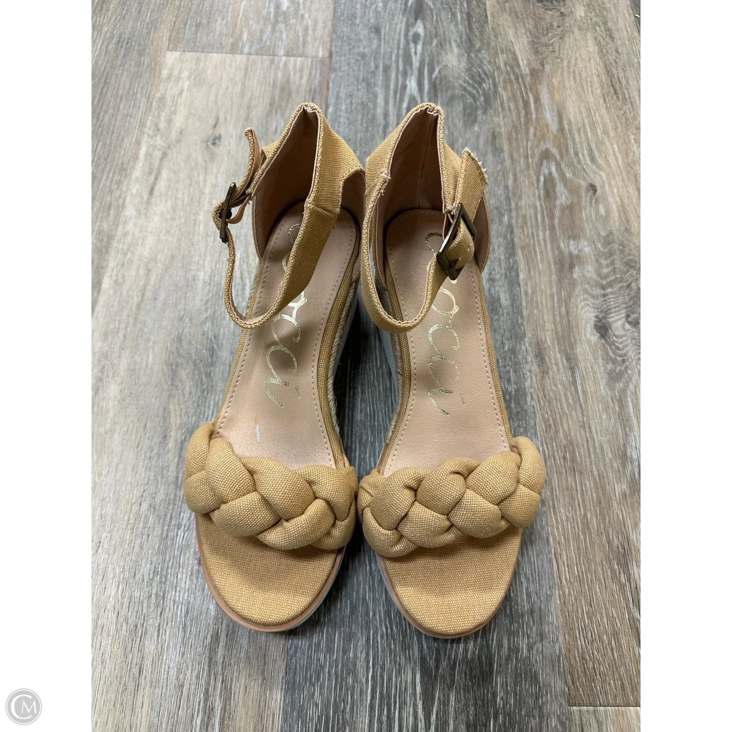 Sandals Heels Wedge By Ccocci In Yellow, Size: 7
