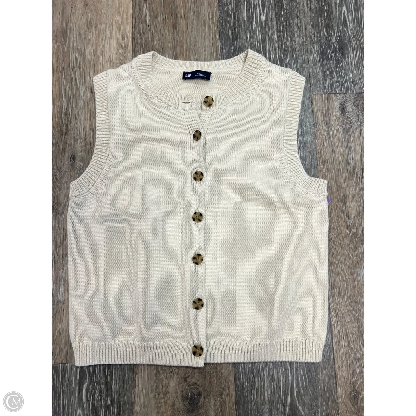 Vest Sweater By Gap In Cream, Size: Xs