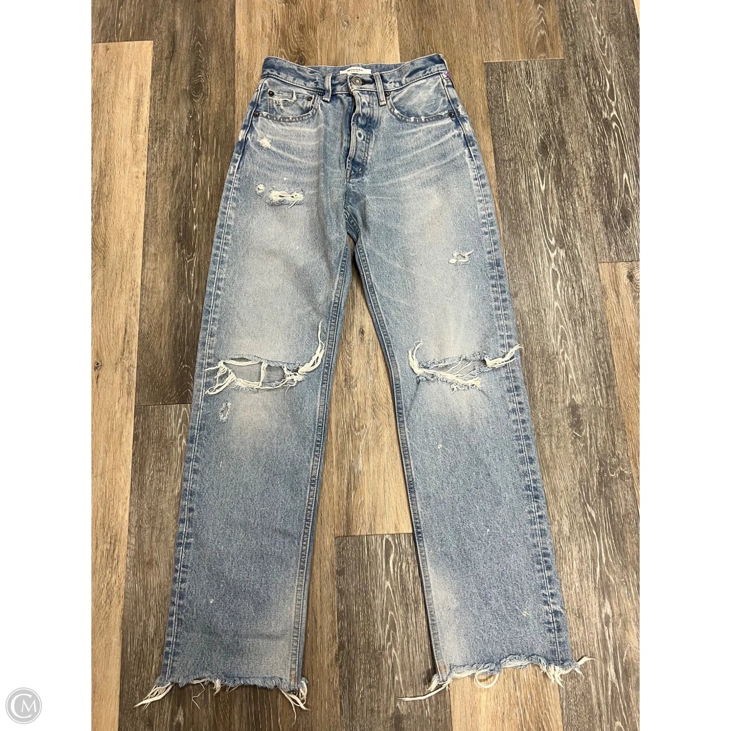 Jeans Straight By Moussy In Blue Denim, Size: 1/25