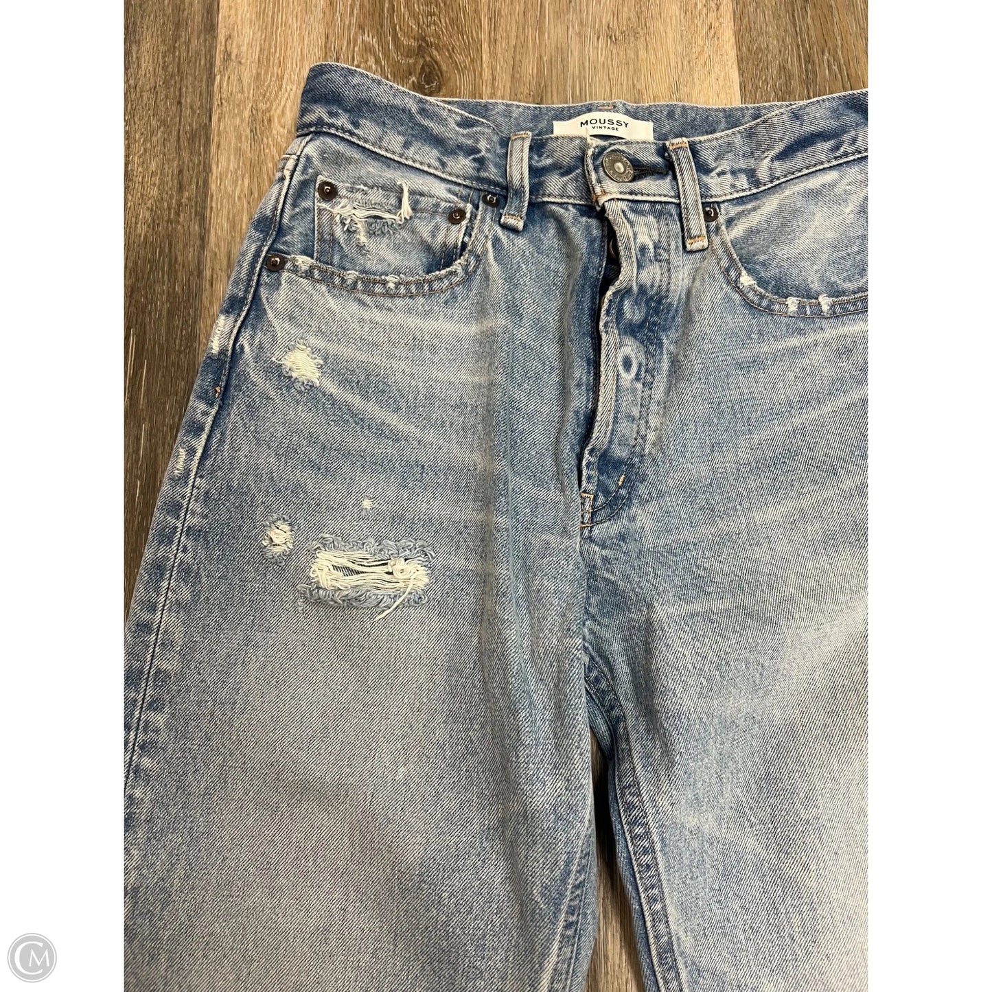 Jeans Straight By Moussy In Blue Denim, Size: 1/25