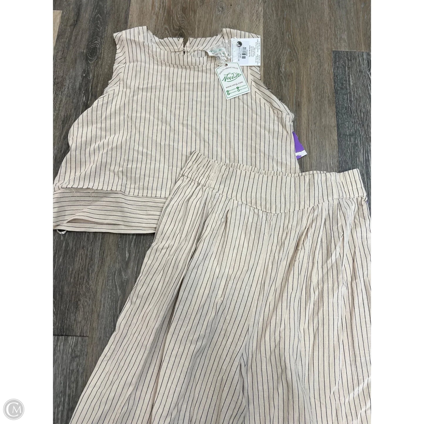 Pants Set 2pc By New In In Striped Pattern, Size: M