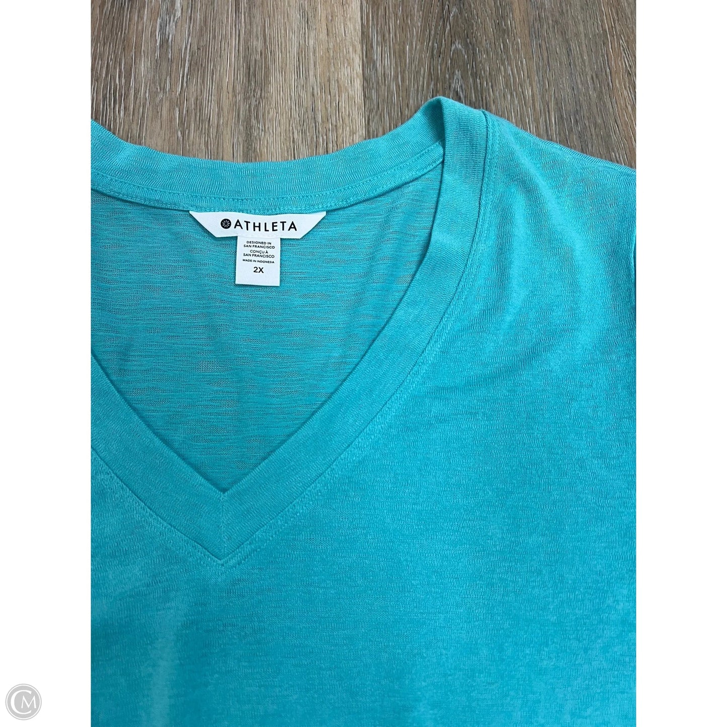 Top Short Sleeve By Athleta In Blue, Size: 2x