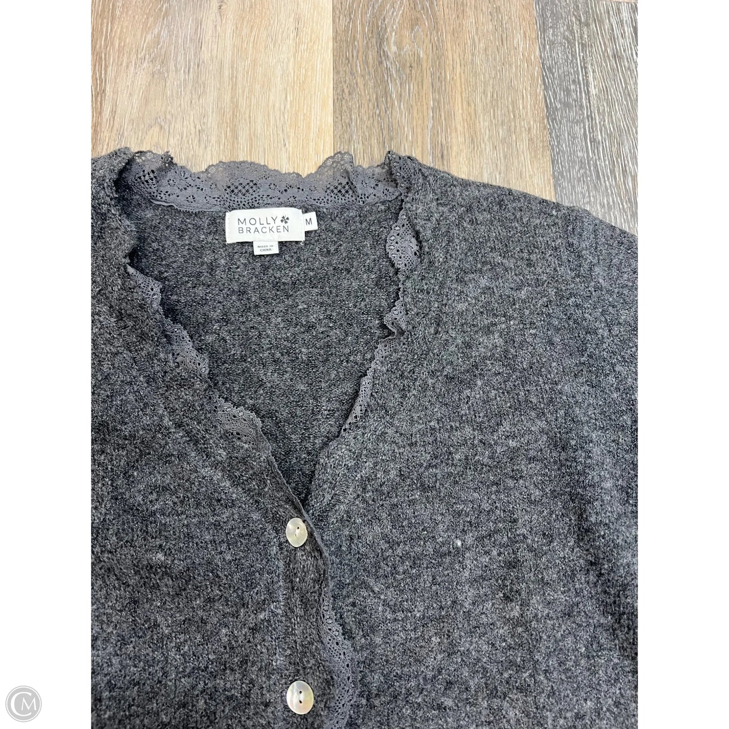 Sweater Cardigan By Molly Bracken In Grey, Size: M