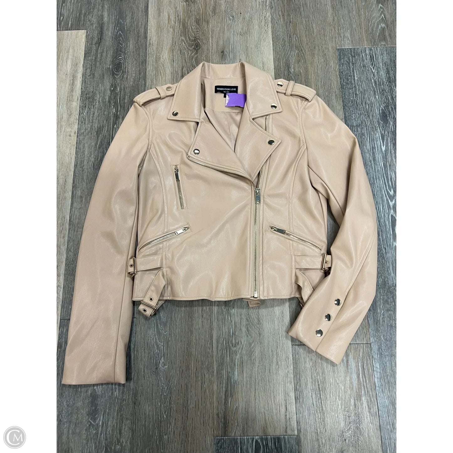 Jacket Moto By Generation Love In Tan, Size: S