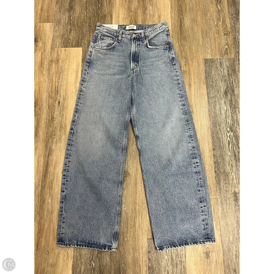 Jeans Wide Leg By Agolde In Blue Denim, Size: 1/25