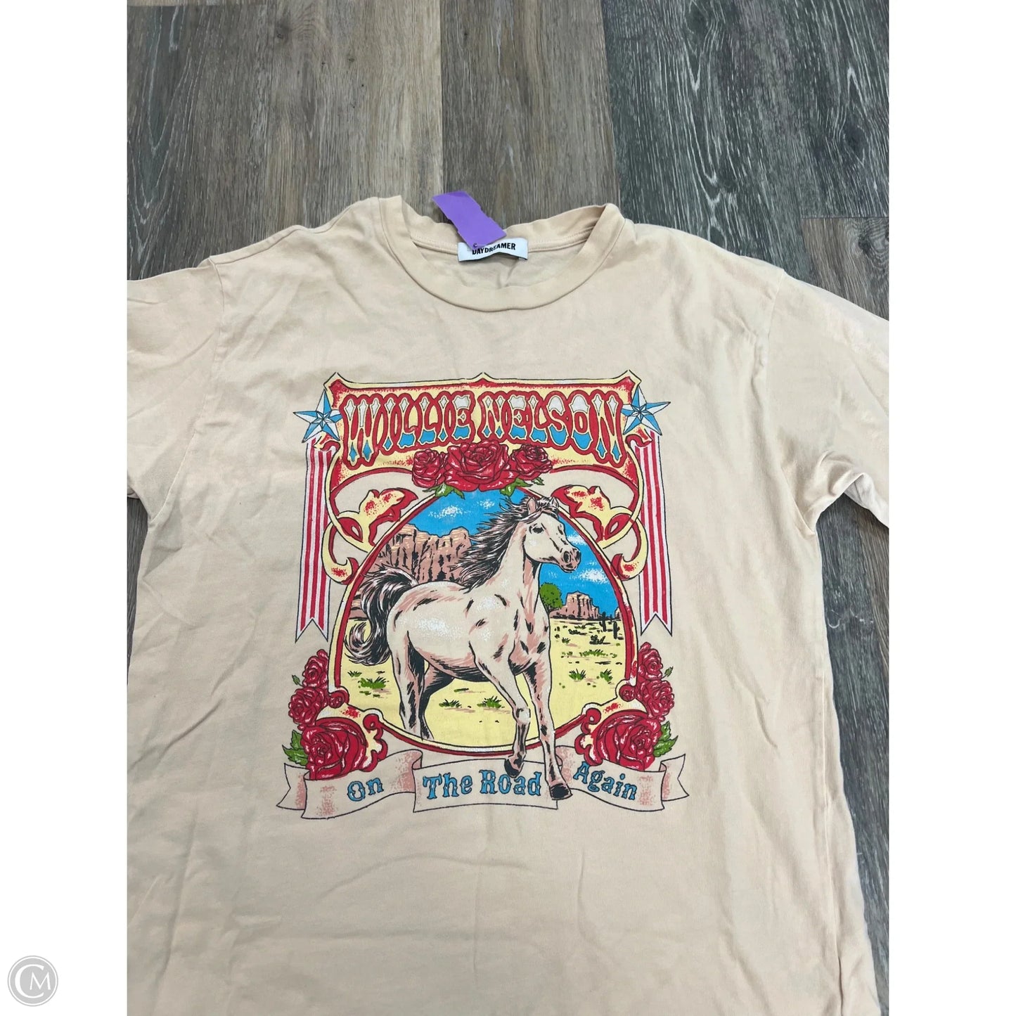 Top Short Sleeve By Daydreamer In Tan, Size: M