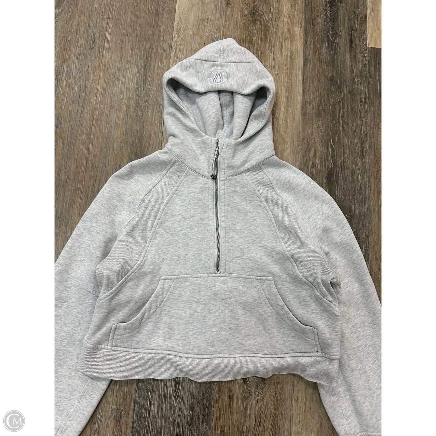 Athletic Sweatshirt Hoodie By Lululemon In Grey, Size: Xs