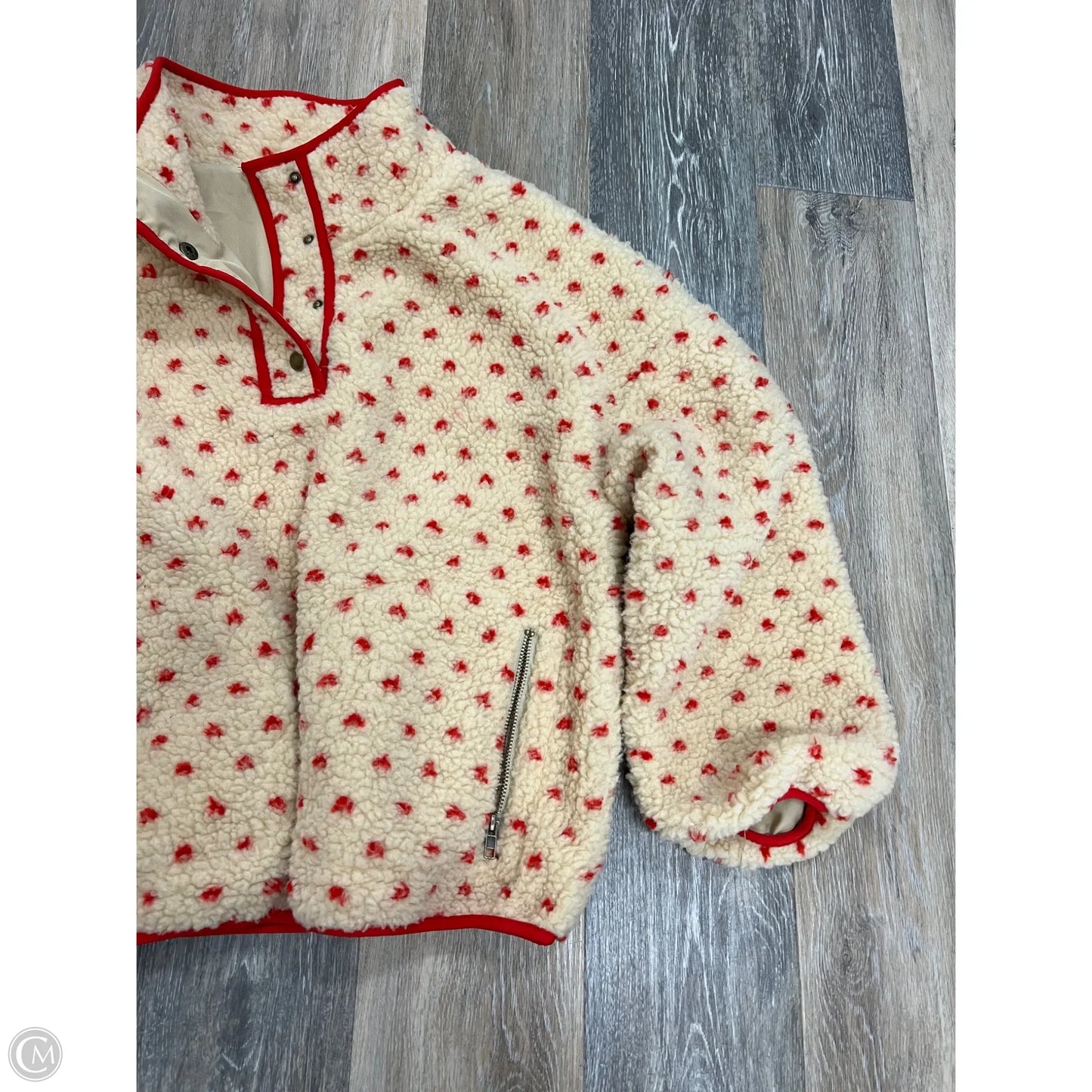 Athletic Fleece By Clothes Mentor In Red & Tan, Size: M