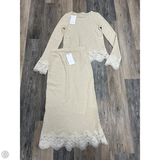 Skirt Set 2pc By Zara In Cream, Size: S