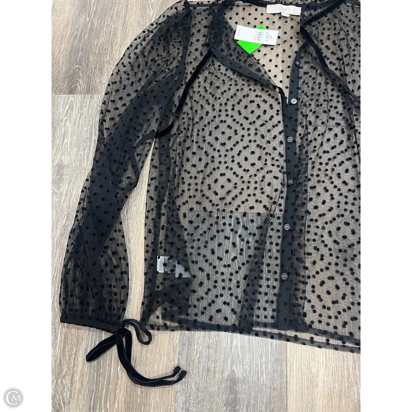 Blouse Long Sleeve By Loft In Black, Size: Xs