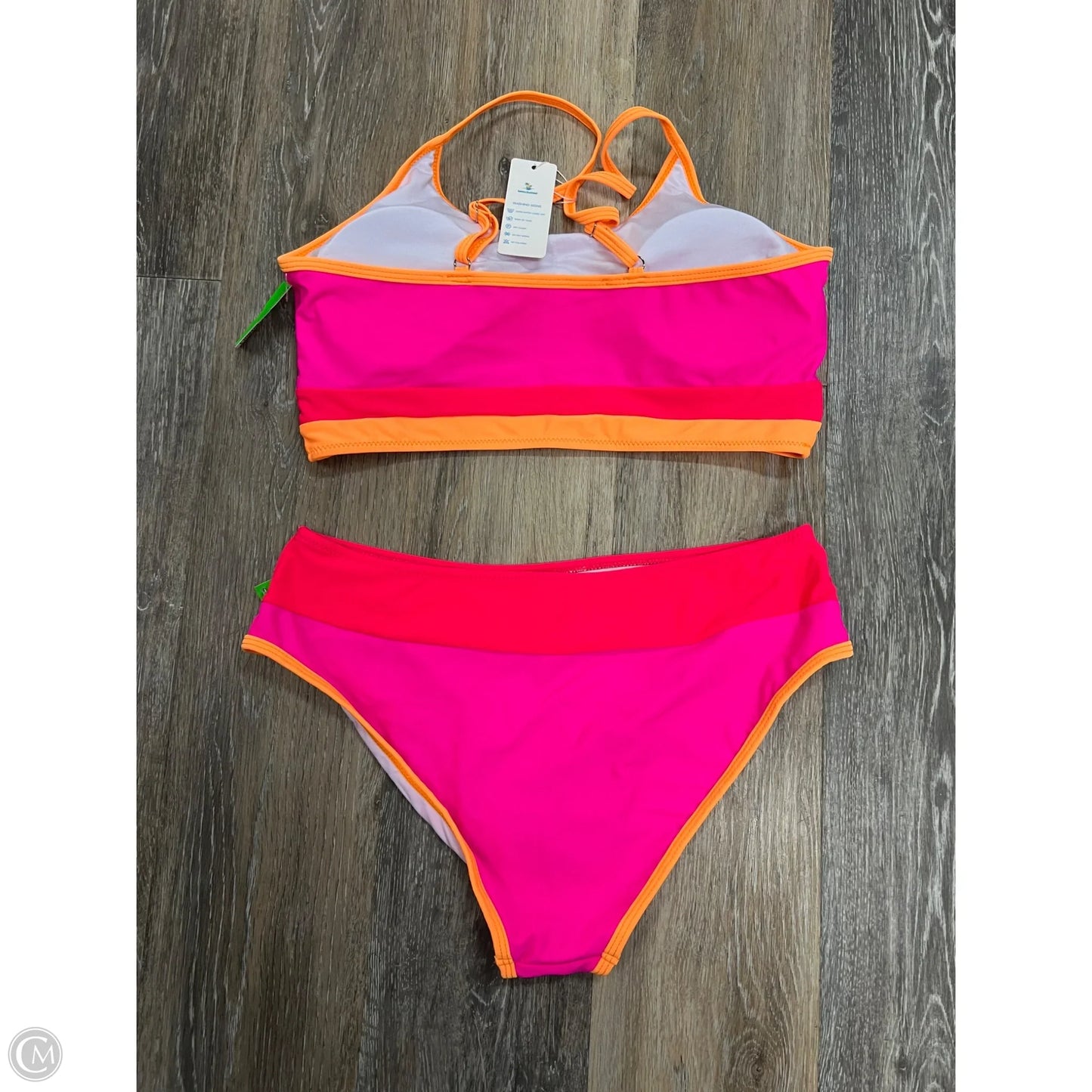 Swimsuit 2pc By Beachsissi In Orange & Pink, Size: L