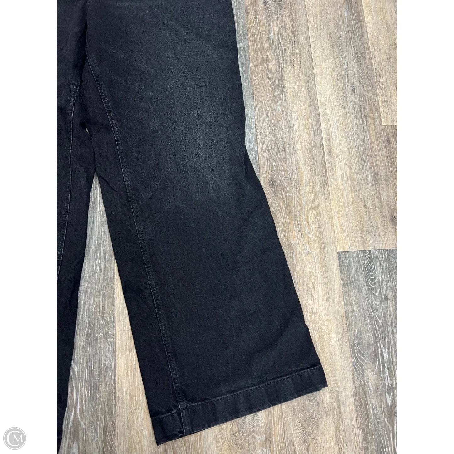 Jeans Wide Leg By Good American In Black Denim, Size: 16