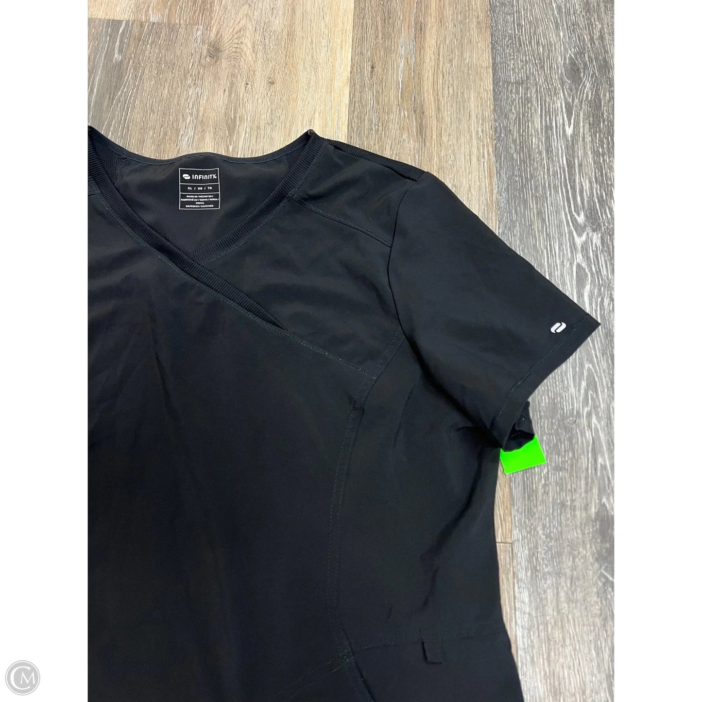 Scrub Top Short Sleeve By Infinity In Black, Size: Xl
