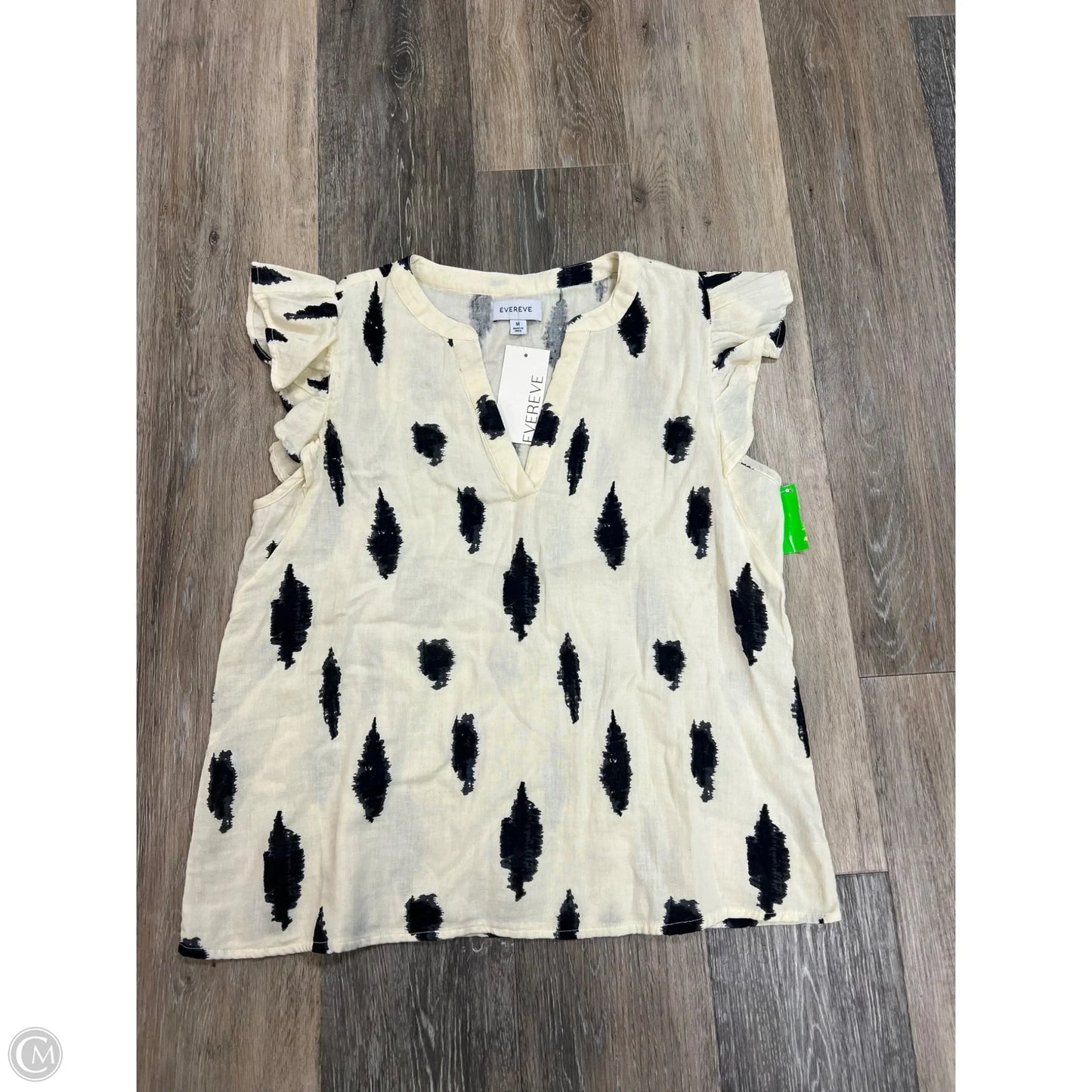 Blouse Short Sleeve By Evereve In Cream, Size: M