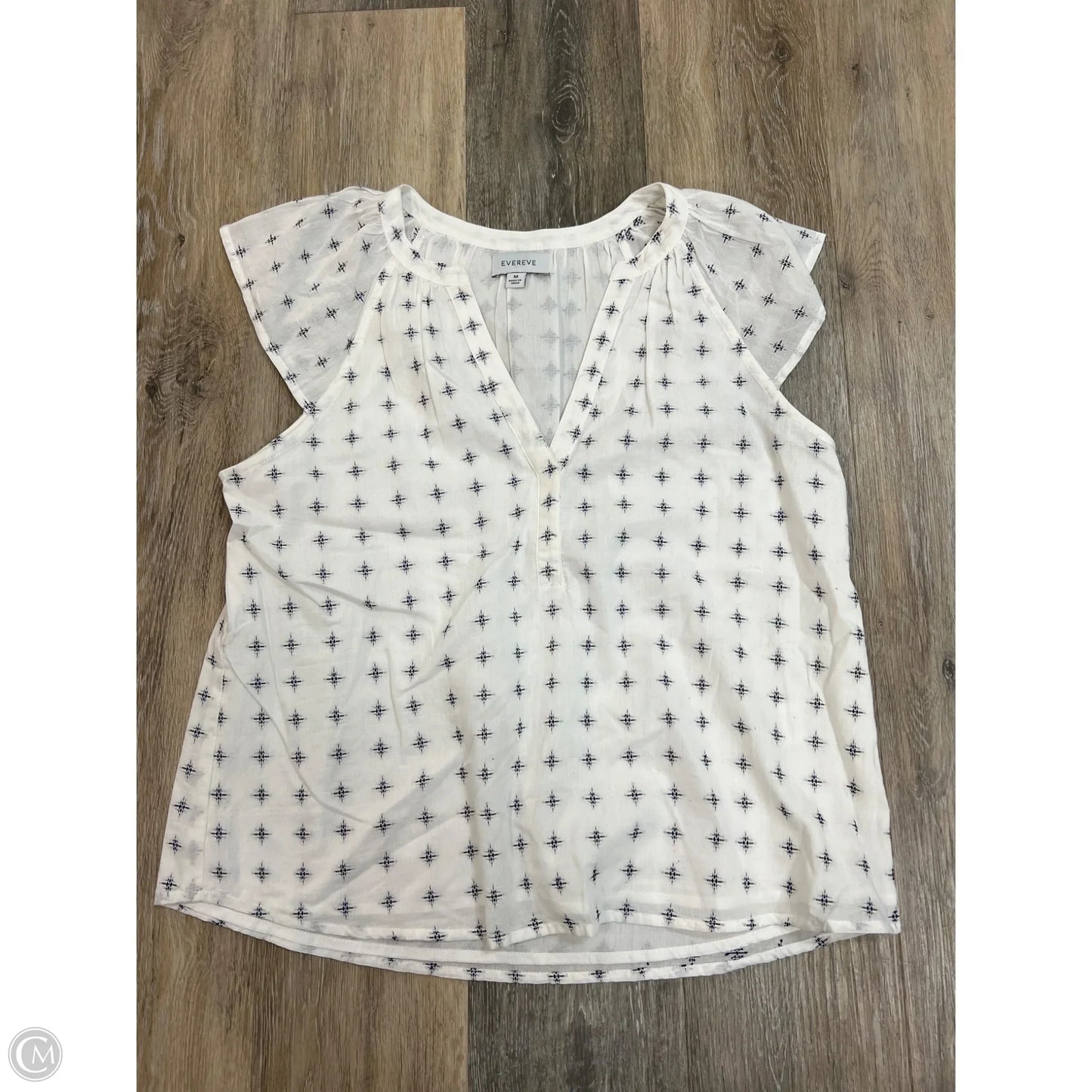 Blouse Short Sleeve By Evereve In White, Size: M