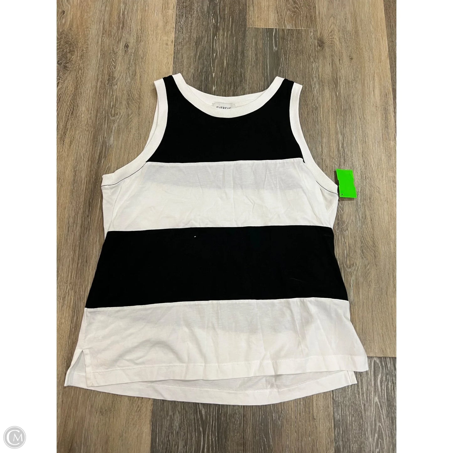 Top Sleeveless By Evereve In Black & White, Size: M