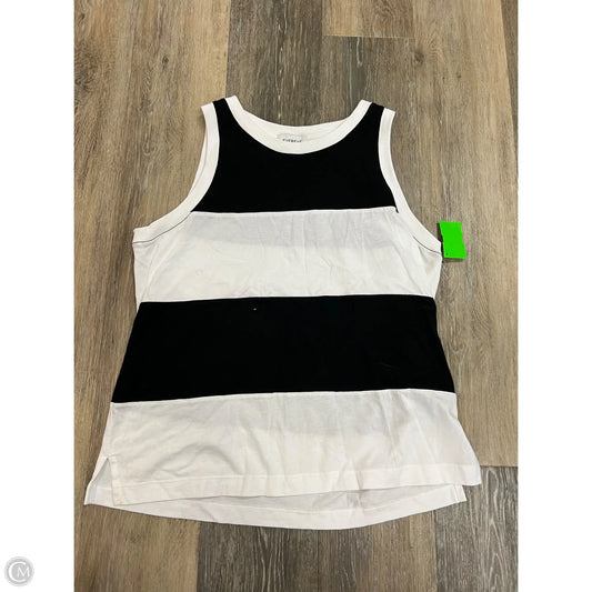 Top Sleeveless By Evereve In Black & White, Size: M