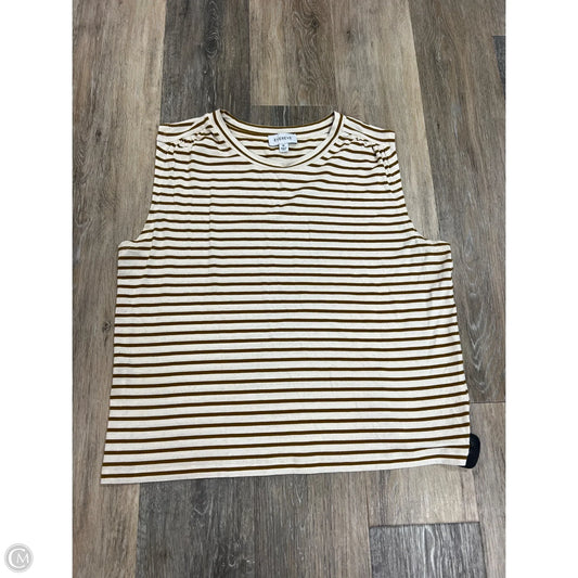 Top Short Sleeve By Evereve In Striped Pattern, Size: M