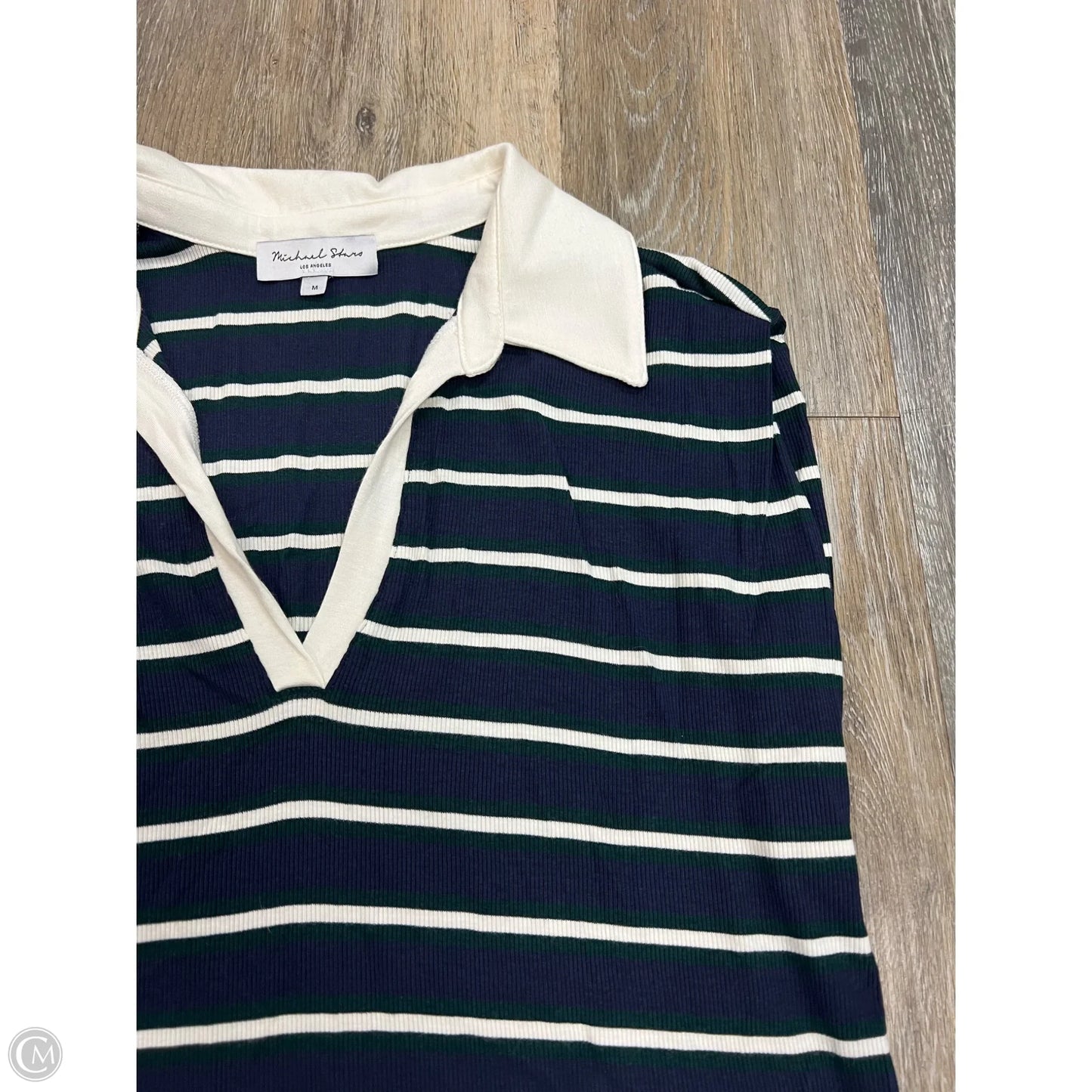 Top Short Sleeve By Michael Stars In Striped Pattern, Size: M