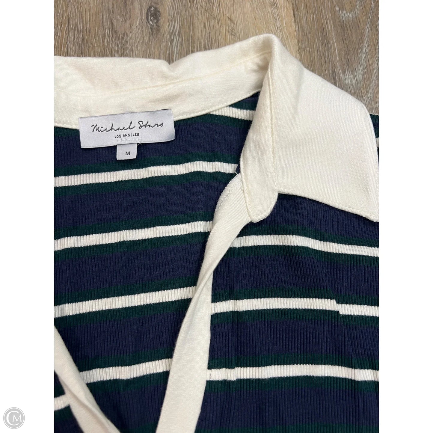 Top Short Sleeve By Michael Stars In Striped Pattern, Size: M