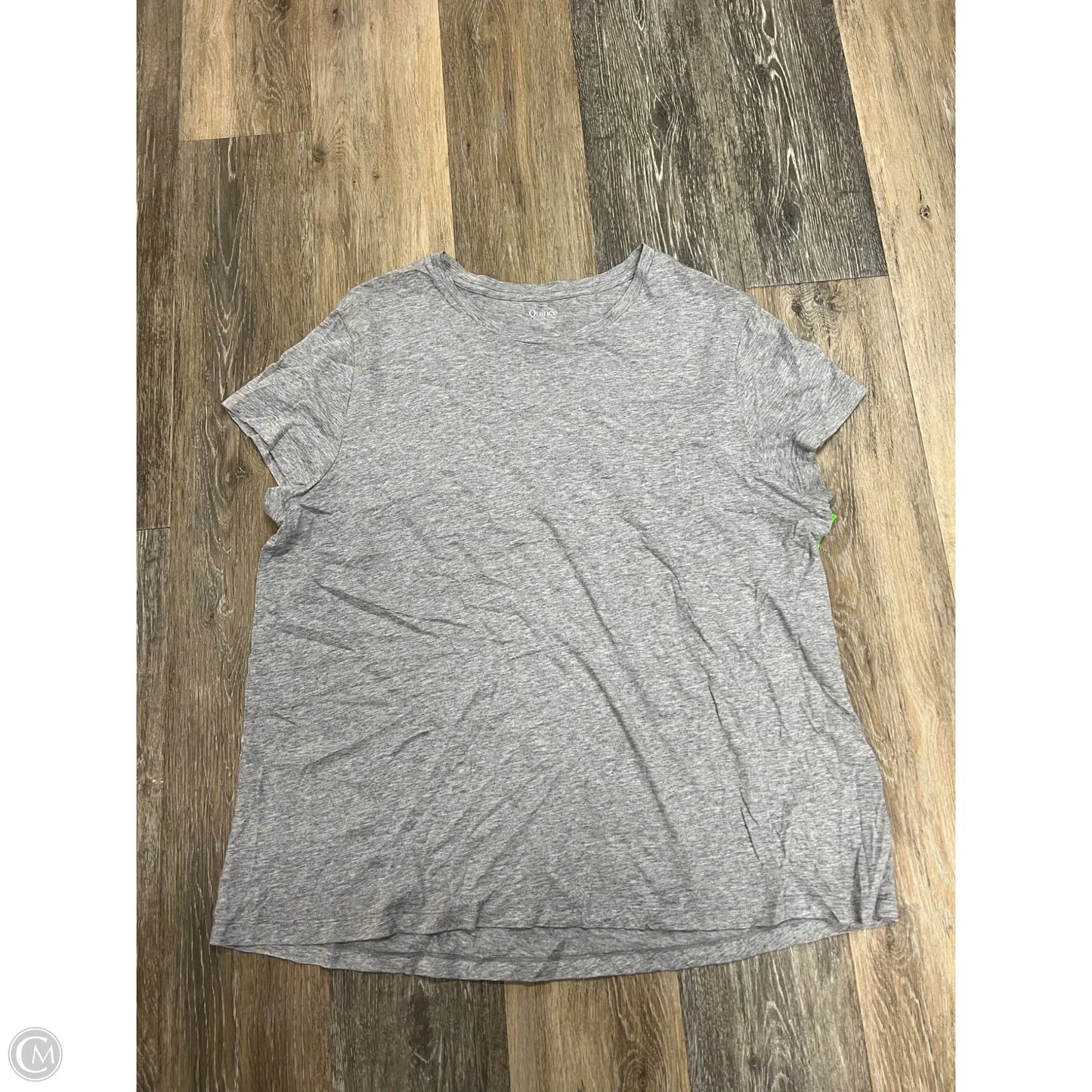 Top Short Sleeve By Quince In Grey, Size: Xl