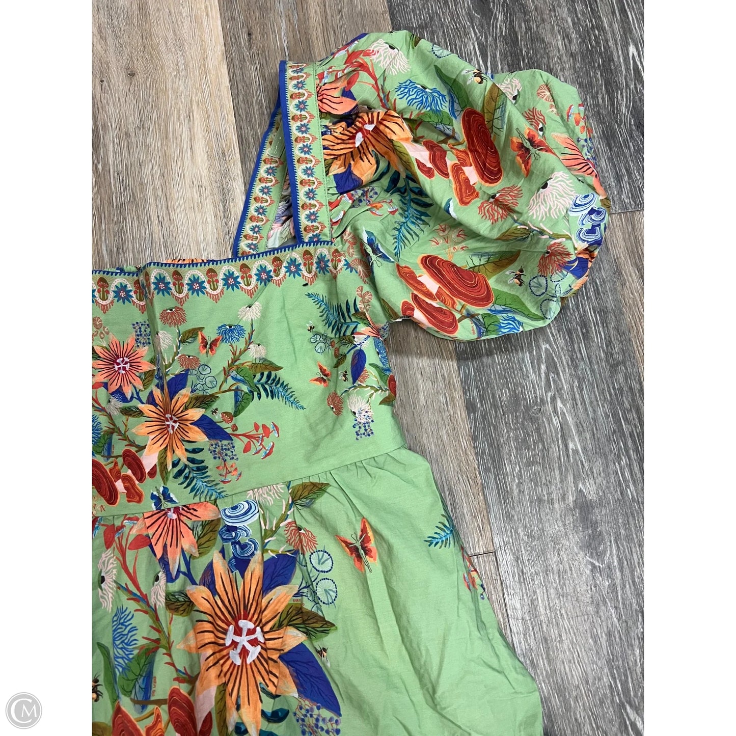 Dress Casual Short By Farm Rio In Green, Size: M