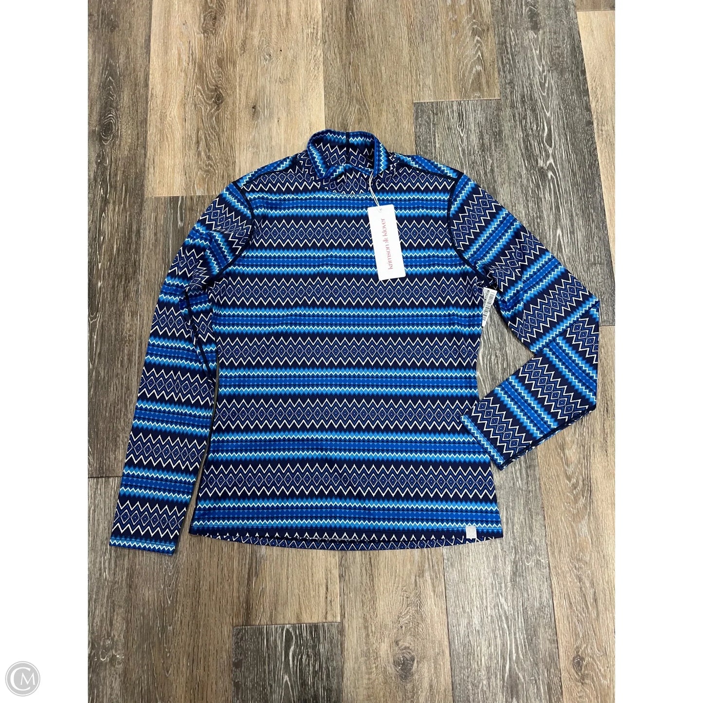 Athletic Top Long Sleeve Collar By Krimson Klover In Blue, Size: S