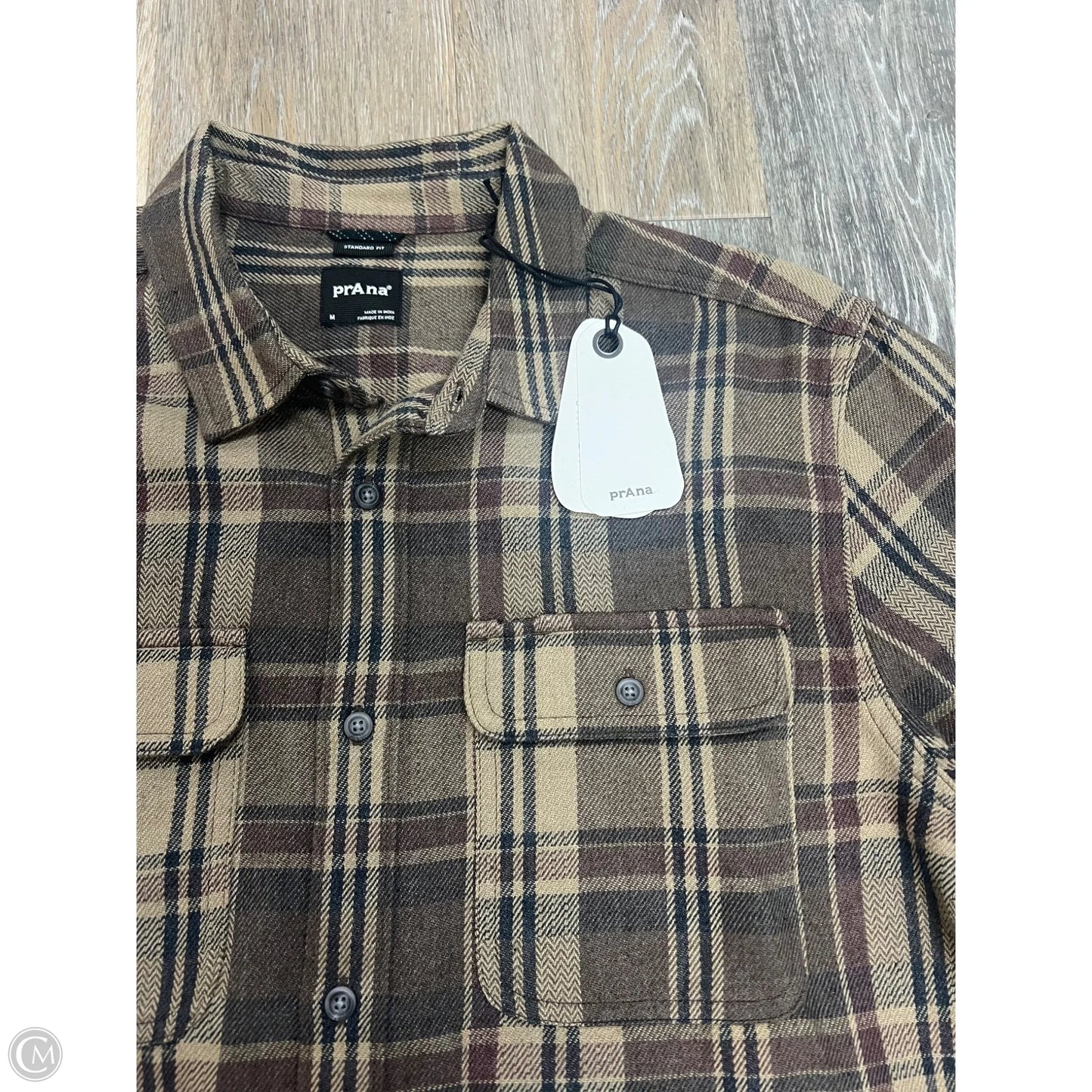 Blouse Long Sleeve By Prana In Plaid Pattern, Size: M (men’s)