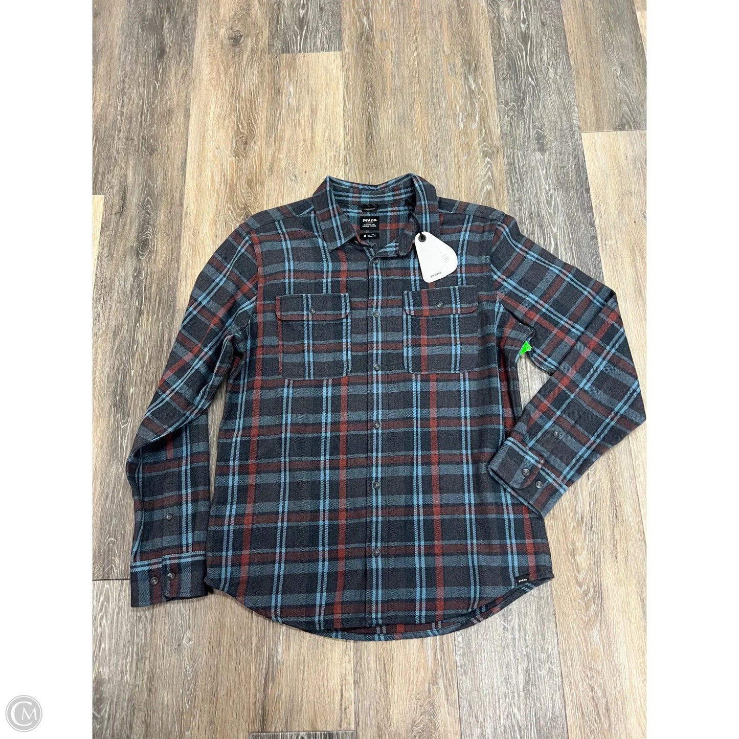 Blouse Long Sleeve By Prana In Plaid Pattern, Size: M (men’s)