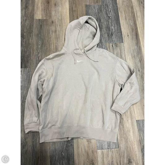 -Athletic Sweatshirt Hoodie By Nike Apparel In Taupe, Size: L