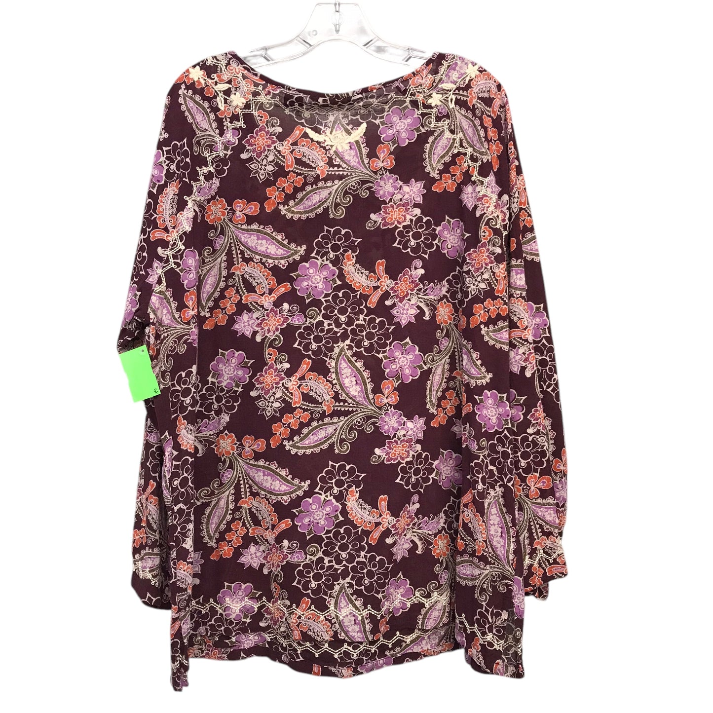 Top Ls By Eddie Bauer In Orange & Purple, Size:2X