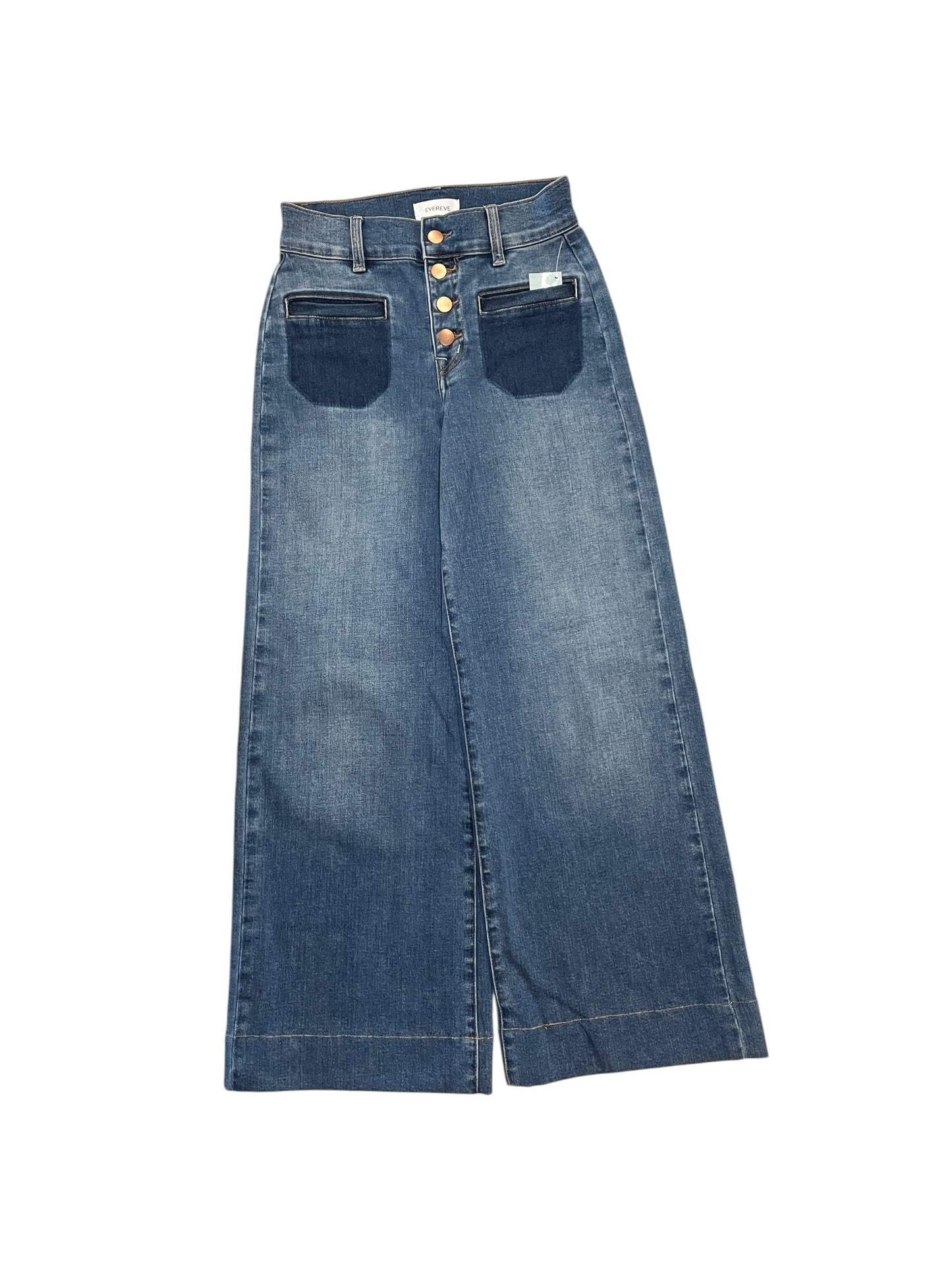 Jeans Wide Leg By Evereve In Blue Denim, Size:0