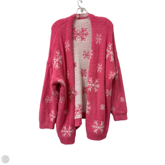 Sweater Cardigan By Clothes Mentor In Pink, Size: 2x